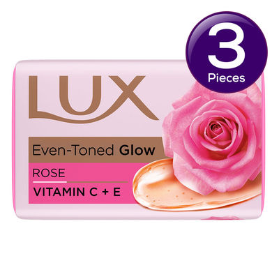 Lux Even-toned Glow Bathing Soap infused with Vitamin C & E For Superior Glow 450 g Combo