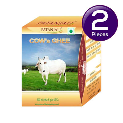 Patanjali Cow Ghee Desi Danedar Rich Aroma Natural And Healthy | Tetra Pack 500 ml Combo