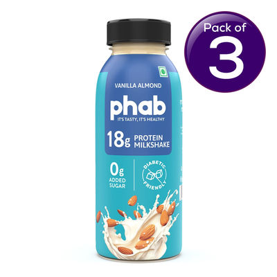 Phab Vanilla Almond 18G Protein Milkshake 200 ml Combo