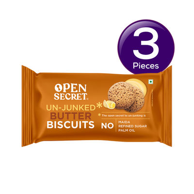 Open Secret Zero Maida Butter Millet Biscuit | Healthy Snacks with Zero Refined Sugar & No Palm Oil 40 g Combo