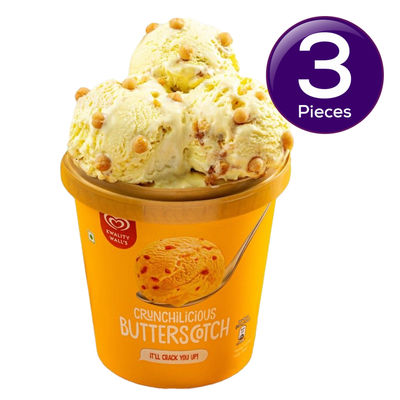 Kwality wall's Crunchilicious Butterscotch Tub 700 ml Combo