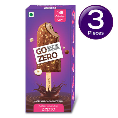 Go Zero Hazelnut Chocolate Low Calorie Guilt Free Ice Cream Bar 70 ml Combo