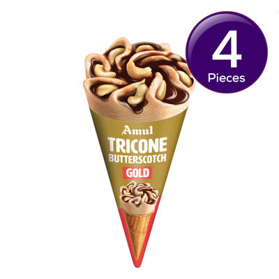 Amul Gold TriCone Butterscotch Ice Cream Cone 120 ml Combo