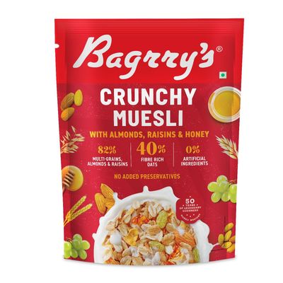 Bagrry's Almond, Raisins, and Honey Muesli | Pouch | Artificial Colour-free and Preservative-free