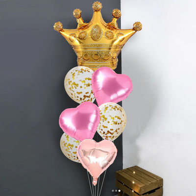 Party Propz Romantic Decoration Combo With Pink Heart Foil Balloons