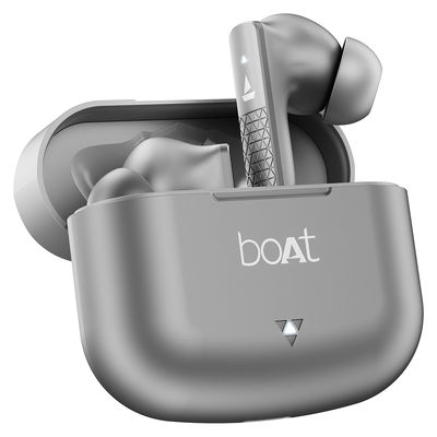 boAt Airdopes 91 TWS Earbuds w/ 45H Playtime, Dual Mics w/ ENx & BEAST Mode (Mist Grey)