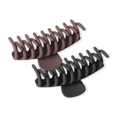Prolume Cylindrical Claw Clips Hair Accessories For Women/Girl (Black,Brown)