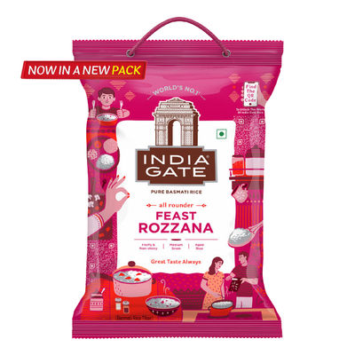 India Gate All Rounder Feast Rozzana Basmati Rice | Aged Rice | Fluffy and Non-Sticky