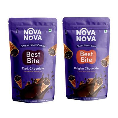 Nova Nova Best Bite - Belgian Chocolate(50gms) & Nova Nova Best Bite- Dark Chocolate(50gms) Combo