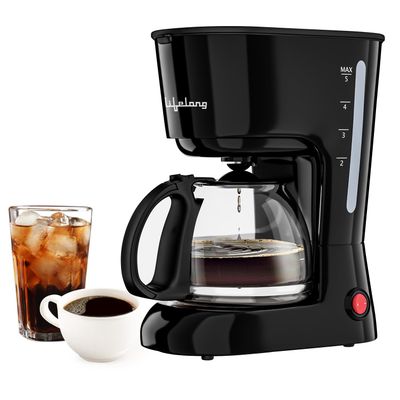 Lifelong Drip Coffee Maker For 5 Cups,750Ml Borosilicate Carafe Glass Jar Of 600W