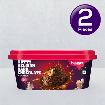 Havmor Signature Nutty Belgian Dark Chocolate Ice Cream Tub 750 ml Combo