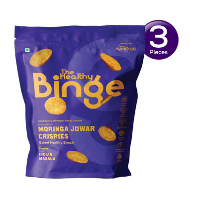 The Healthy Binge Moringa Jowar Baked Chips Indian Masala - High Protein & Fibre 40 g Combo