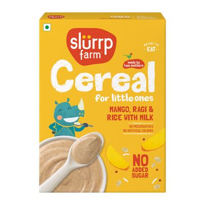 Slurrp Farm No Added Sugar Cereal - Ragi Rice and Mango with Milk | No Preservatives