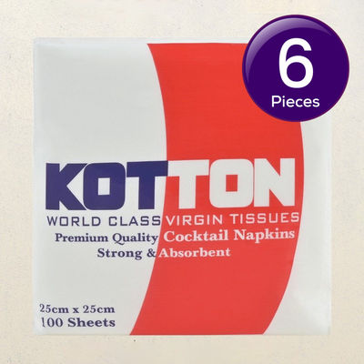 Kotton Multipurpose Napkin | 100% Virgin Pulp-Paper | 25 cm X 25 cm | 100Pcs 1 pc Combo