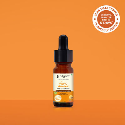 Pilgrim 10% Vitamin C Face Serum For Daily Brightness Helps Reduce Dark Spots & Evens Skin Tone