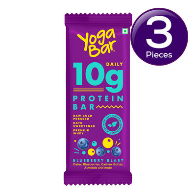 Yogabar 10 grams Protein Bars, Blueberry Blast, Protein Blend & Premium Whey 50 g Combo
