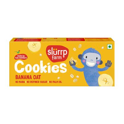 Slurrp Farm Banana Oat Cookies - No Maida & No refined Sugar, 88 gm