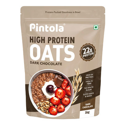 Pintola High Protein Oats Dark Chocolate With Almonds Raisin Pumpkin And Chia Seeds