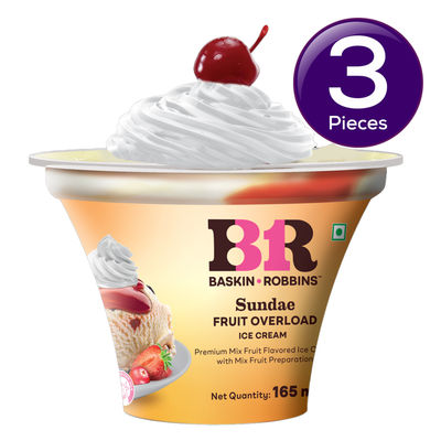 Baskin Robbins Fruit Overload Sundae Ice Cream Cup 165 ml Combo
