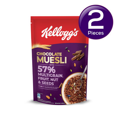 Kellogg's Chocolate Muesli 57% Multigrain Fruit Nut & Seeds 450 g Combo