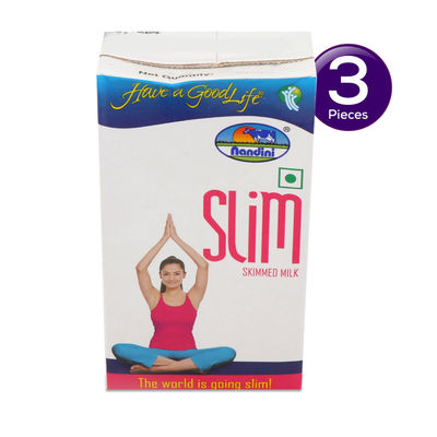 Nandini Goodlife Slim Skimmed Milk UHT (Tetra Pack Brik) 1 l Combo
