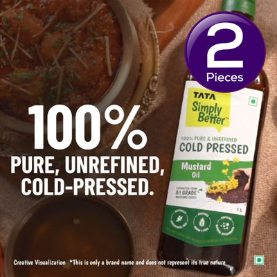 Tata Simply Better Cold Pressed Mustard-Kachi Ghani Sarson Oil 1 l Combo