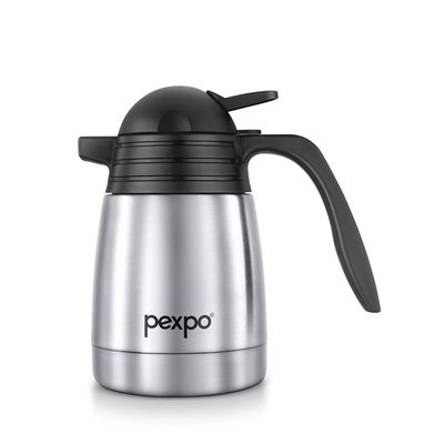 Pexpo Cosmo Stainless Steel Thermal Carafe - 1000 ml | Silver | Coffee/Tea Carafe Heat & Cold Retention