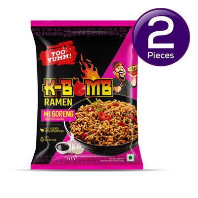 Too Yumm! K-Bomb Mi Goreng | Ready to cook Instant Noodles | 100% Veg | Indonesian Noodles 80 g Combo