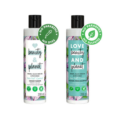 Onion, Blackseed & Patchouli Hairfall Control Sulfate Free Shampoo(200ml) & Onion, Blackseed & Patchouli  Hairfall Control Conditioner(200ml) Combo
