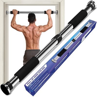 Strauss Adjustable Chin Up Door Bar, (Silver)