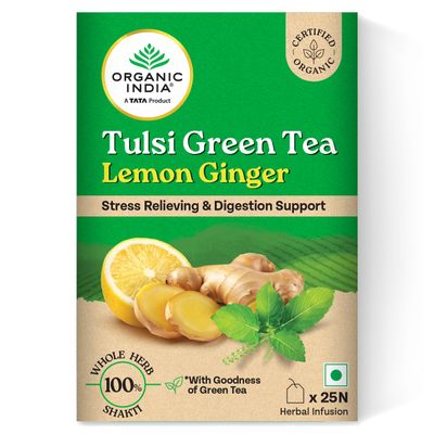 Organic India Tulsi, Lemon and Ginger Organic Green Tea