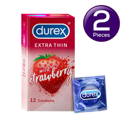 Durex Extra Thin Wild Strawberry Flavoured Condoms 12 pc Combo