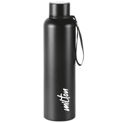 Milton Aura Thermosteel Bottle - 1.05 L | Black | 24 Hours Hot And Cold