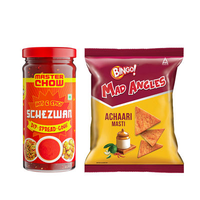 Masterchow Schzewan Chutney(250gms) & Bingo! Mad Angles Achaari Masti Chips(66gms) Combo