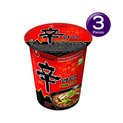 Nongshim Korean Shin Cup Noodle Soup Non Veg 68 g Combo