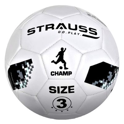 Strauss Champ Football, Size 3, White (for Kids)