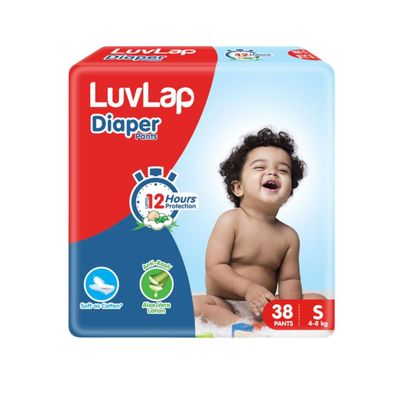 LuvLap Pant Style Diaper For Kids | White | S (4 - 8 kg)