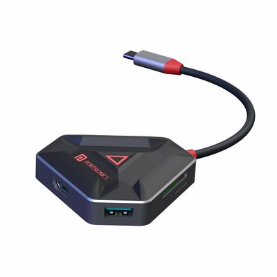 Portronics Mport 6C, 6-In-1 Type C Hub - Black