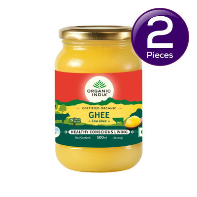 Organic India Pure Cow Ghee, Lab tested on 600+ Parameters, Certified Organic 500 ml Combo
