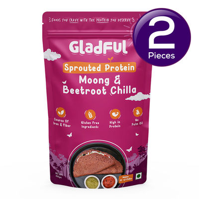 Gladful Beetroot Protein Sprouted Lentils and Millets Instant Chilla Mix 200 g Combo