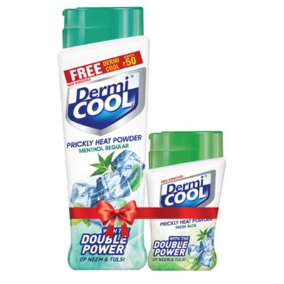 Dermicool Prickly Heat Powder Menthol Regular + Dermicool Free