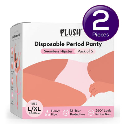 Plush Disposable Period Panty - L-Xl 5 pc Combo