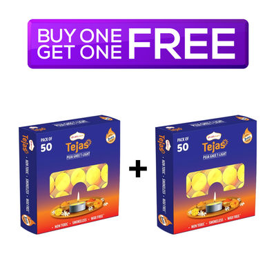 Shubhkart Tejas Ghee T-Light Pack - 50 N 50 pc Combo