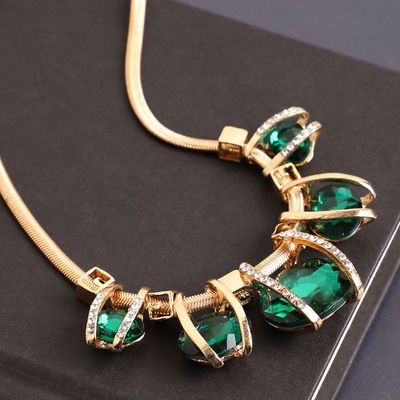 Sohi Green Drops Dainty Necklace