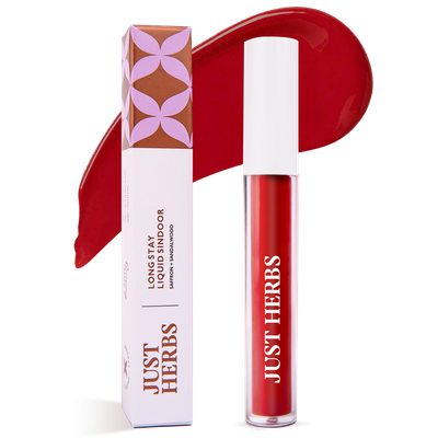 Just Herbs Pigmented Smudge & Sweat Proof Quick Dry Liquid Sindoor (Scarlet Maroon)