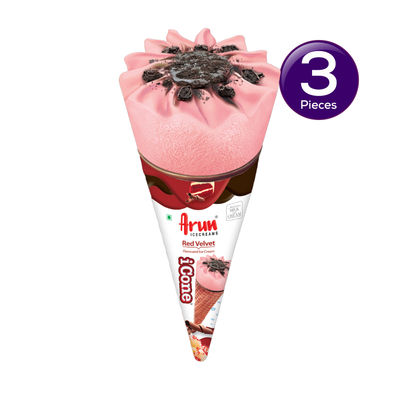 Arun Red Velvet Icone Ice Cream Cone 100 ml Combo