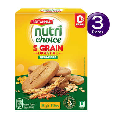 Britannia NutriChoice 5 Grain Digestive Biscuit | 0% Maida & High Fibre 200 g Combo