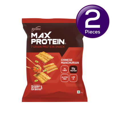 Ritebite Max Protein Chinese Manchurian Chips, Multigrain Ragi Chips, Ready To Eat Healthy Snacks 60 g Combo