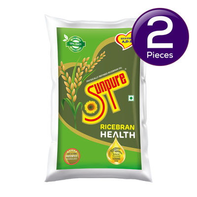 Sunpure Rice Bran Health Oil | Pouch 1 l Combo