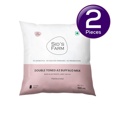 Sids Farm A2 Buffalo Double Toned Milk 500 ml Combo
